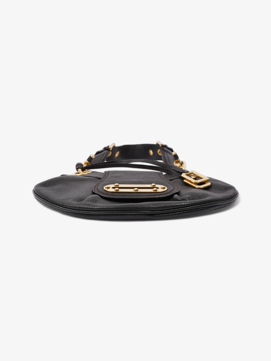 Dolce and Gabbana Chain Linked Shoulder Bag Black Leather Image 6