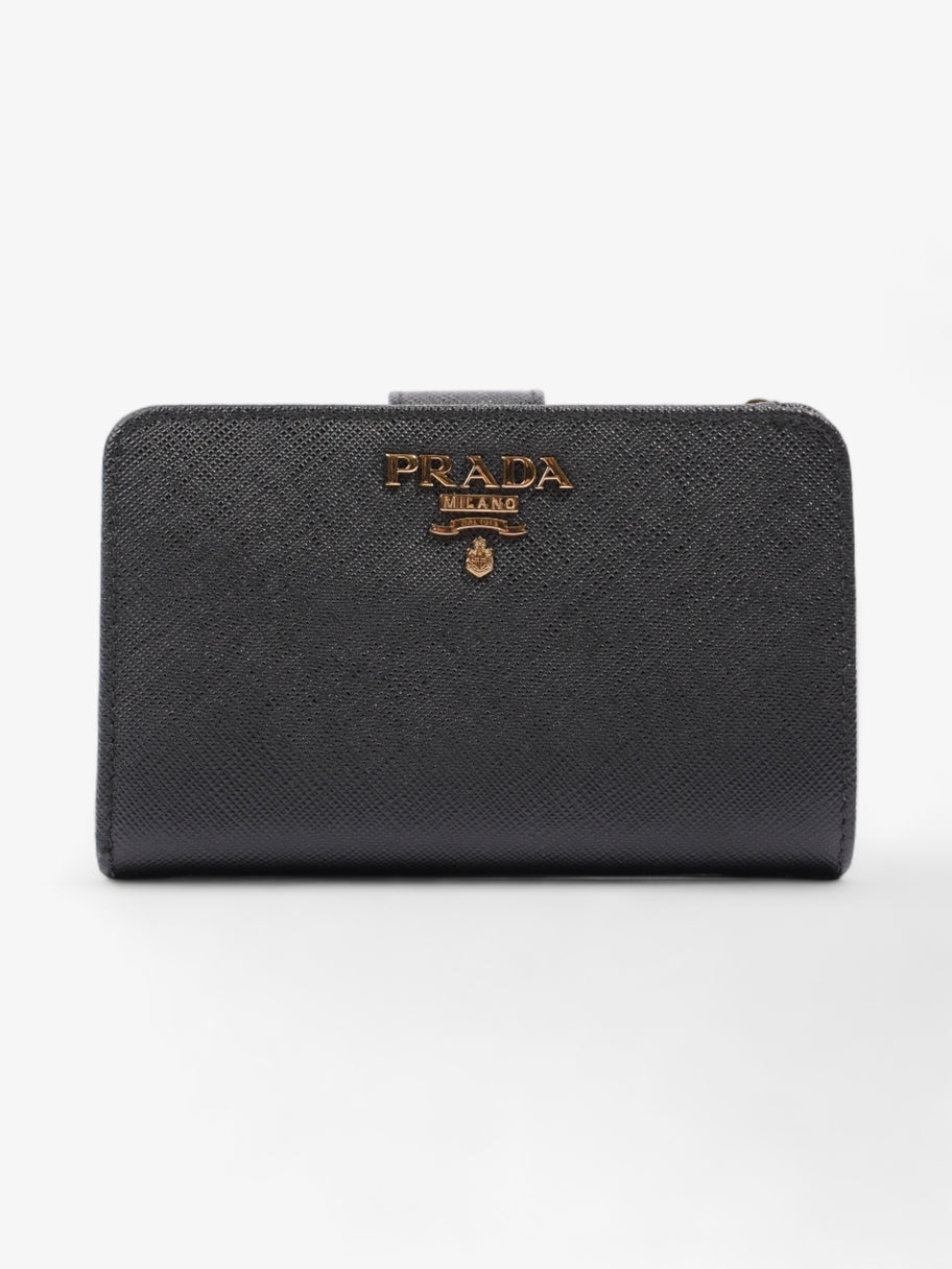 Prada Small Bifold Wallet Black Saffiano Leather Luxe Collective