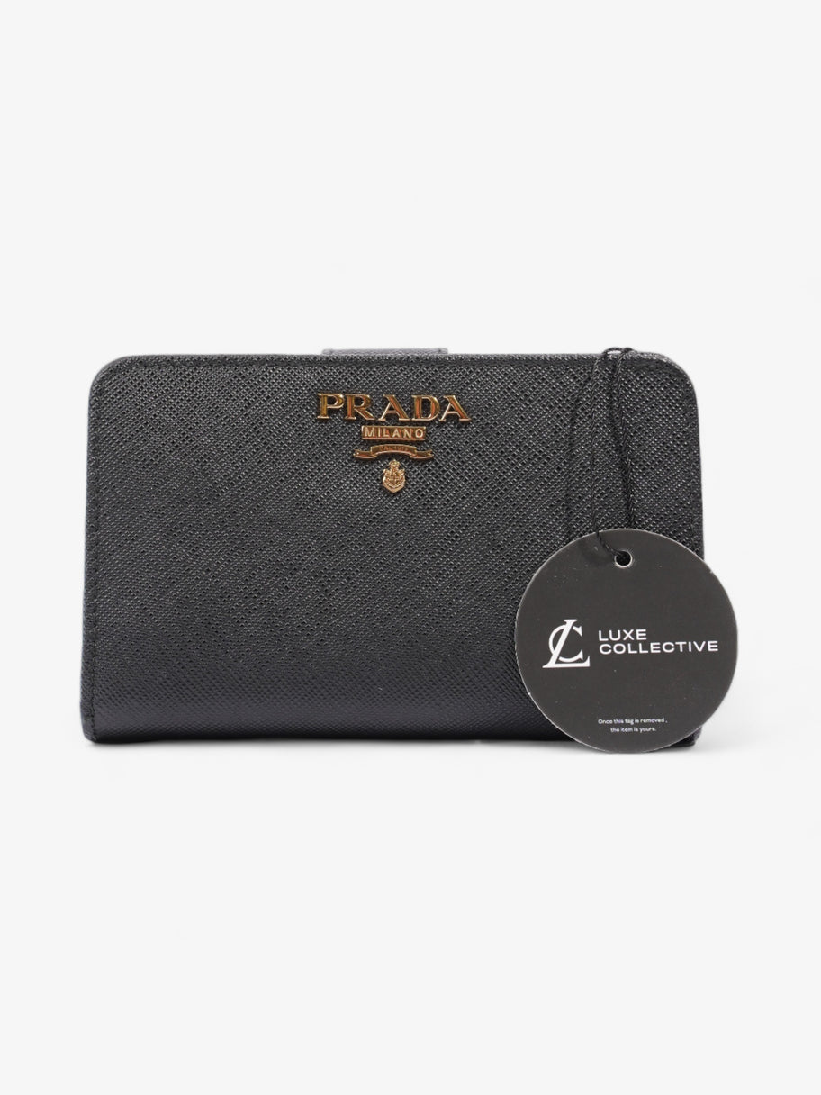 Prada Small Bifold Wallet Black Saffiano Leather Image 7