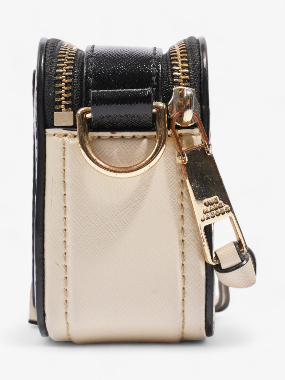 Marc Jacobs The Snapshot Cream / Black Saffiano Leather Image 5