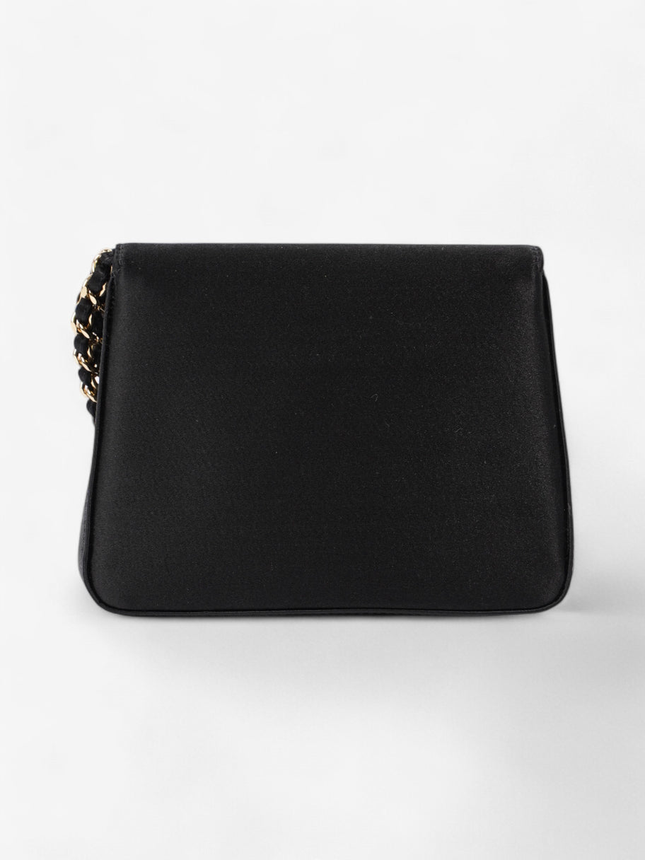 Chanel Vintage Envelope Wristlet Black Satin Image 4