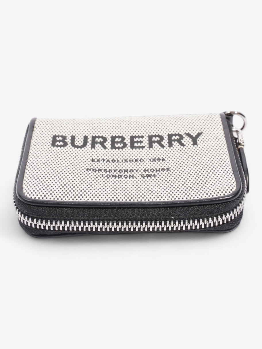 Burberry Horseferry Print Elmore Zip Around Wallet Lanyard Black Canvas Image 5