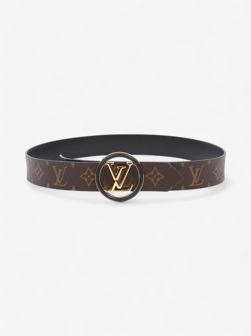  Louis Vuitton LV Circle 35MM Reversible Belt Monogram / Black Coated Canvas 95cm 37.5