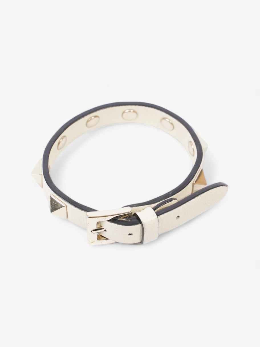 Valentino Rockstud Bracelet Light Ivory Leather Image 2