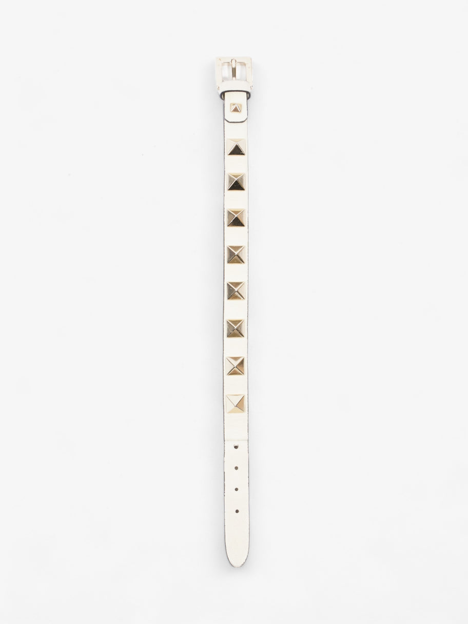 Valentino Rockstud Bracelet Light Ivory Leather Image 3