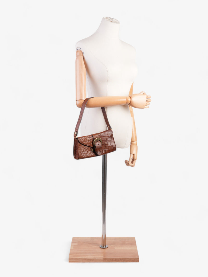  Mulberry Topanga Brown Embossed Leather