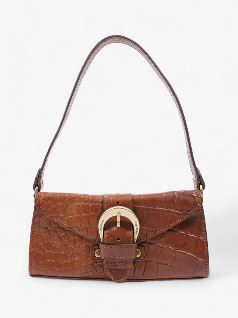  Mulberry Topanga Brown Embossed Leather