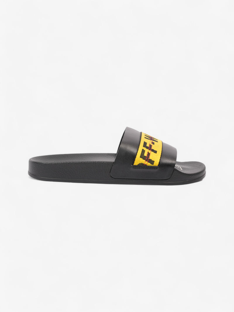  Off White Logo Slider Black / Yellow Rubber EU 42 UK 8