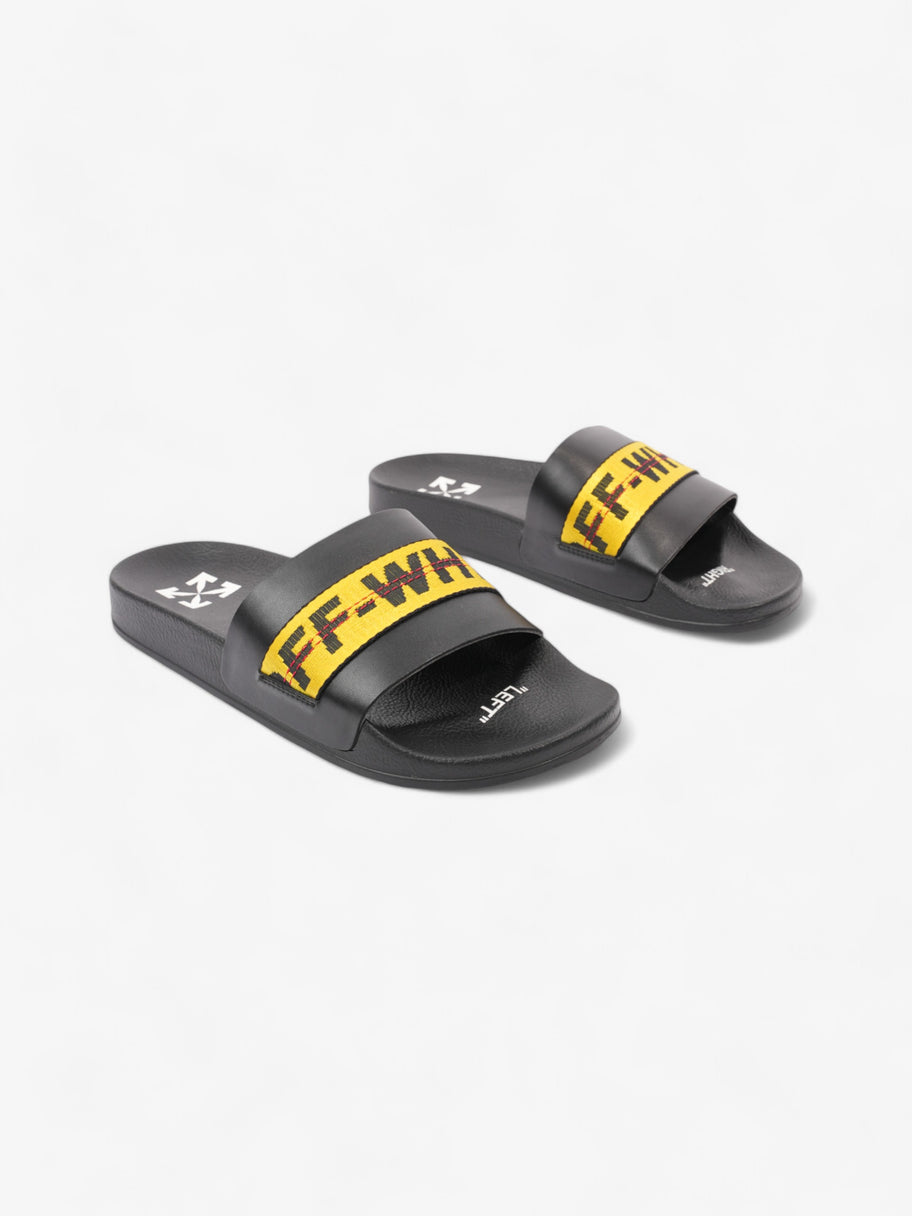 Off White Logo Slider Black / Yellow Rubber EU 42 UK 8 Image 2