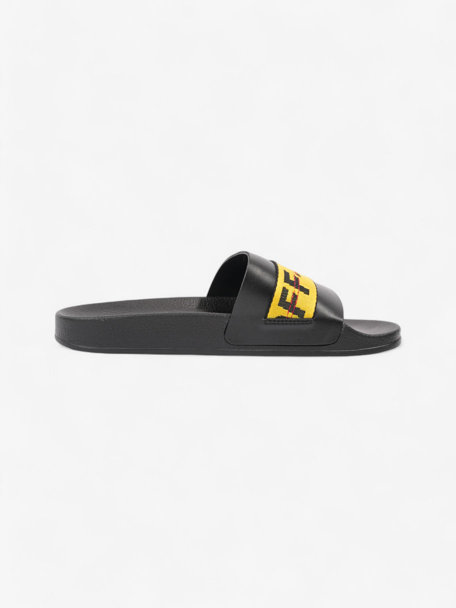 Off White Logo Slider Black / Yellow Rubber EU 42 UK 8 Image 4