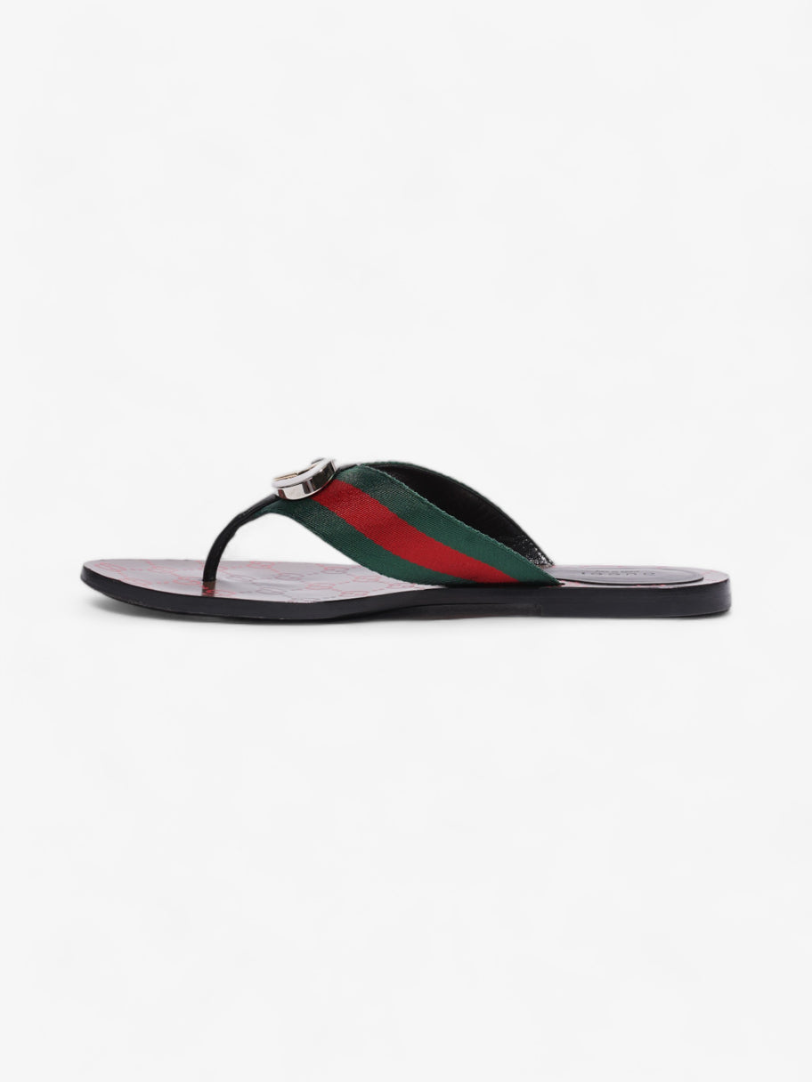 Gucci GG Thong Web Sandal Red / Green Canvas EU 39 UK 6 Image 3