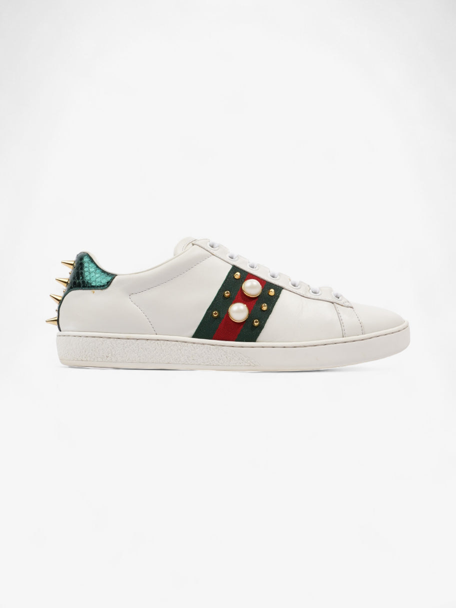 Gucci Ace Studded Sneakers White Green Red Leather EU 38 UK 5 Luxe Collective