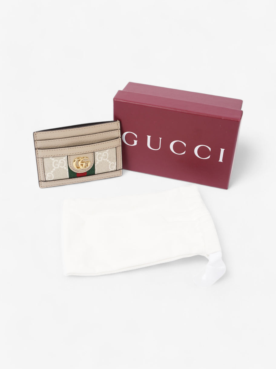 Gucci GG Card Holder Taupe / Gold Canvas Image 5