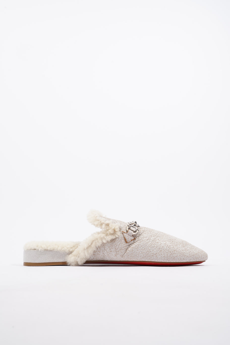 Christian Louboutin Woolito Swing Donna Flat Craie Nappa Leather EU 39 UK 6 Image 4