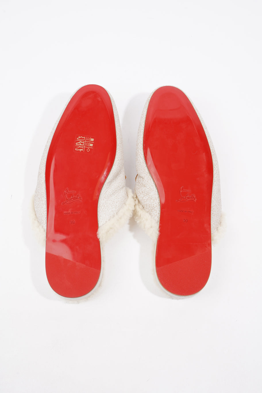 Christian Louboutin Woolito Swing Donna Flat Craie Nappa Leather EU 39 UK 6 Image 7