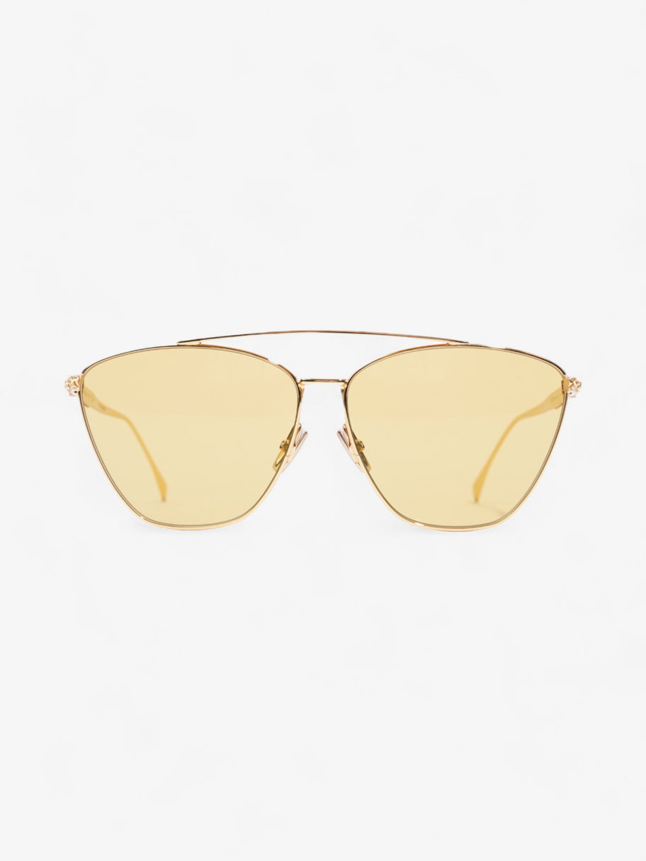 Fendi Baguette Aviator Sunglasses Gold / Yellow Acetate 145mm Image 1