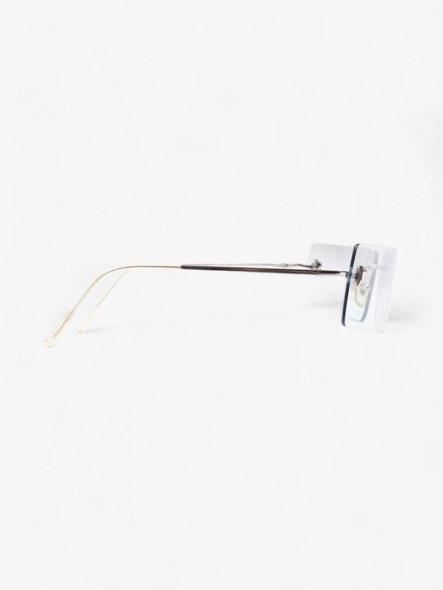 Versace Clear Rectangular Sunglasses Silver Base Metal 115 Image 4