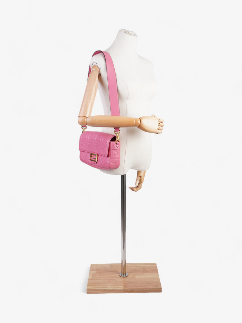  Fendi Baguette Fluorescent Pink Nappa Leather