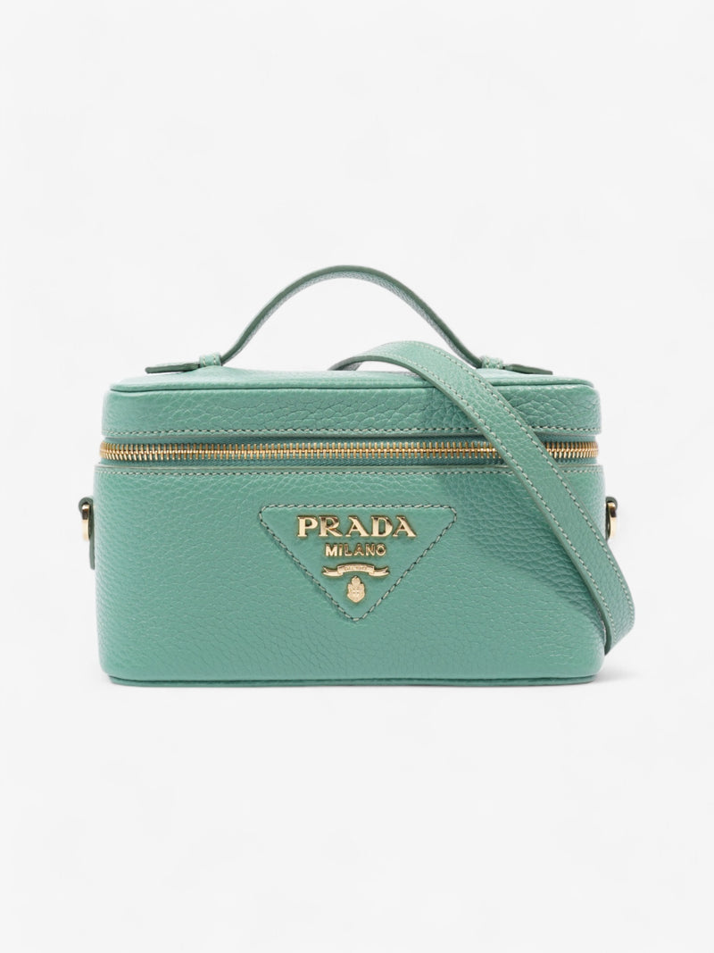  Prada Top Handle Bag Green Calfskin Leather Mini