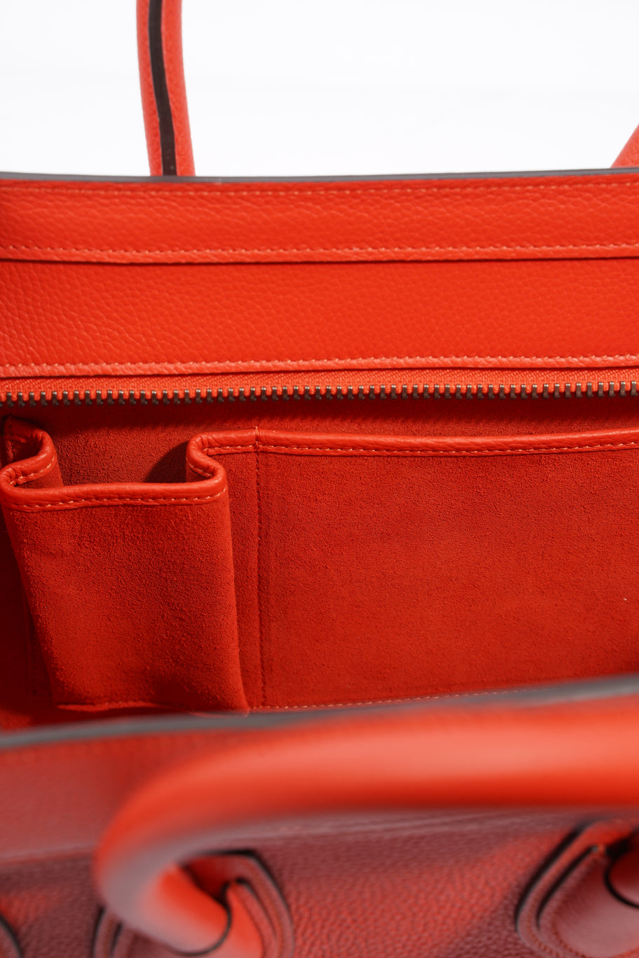Micro Luggage Orange Calfskin Leather Image 14