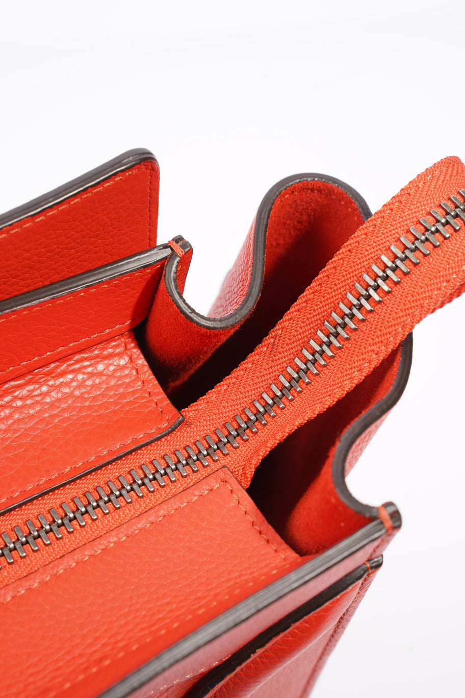 Micro Luggage Orange Calfskin Leather Image 15
