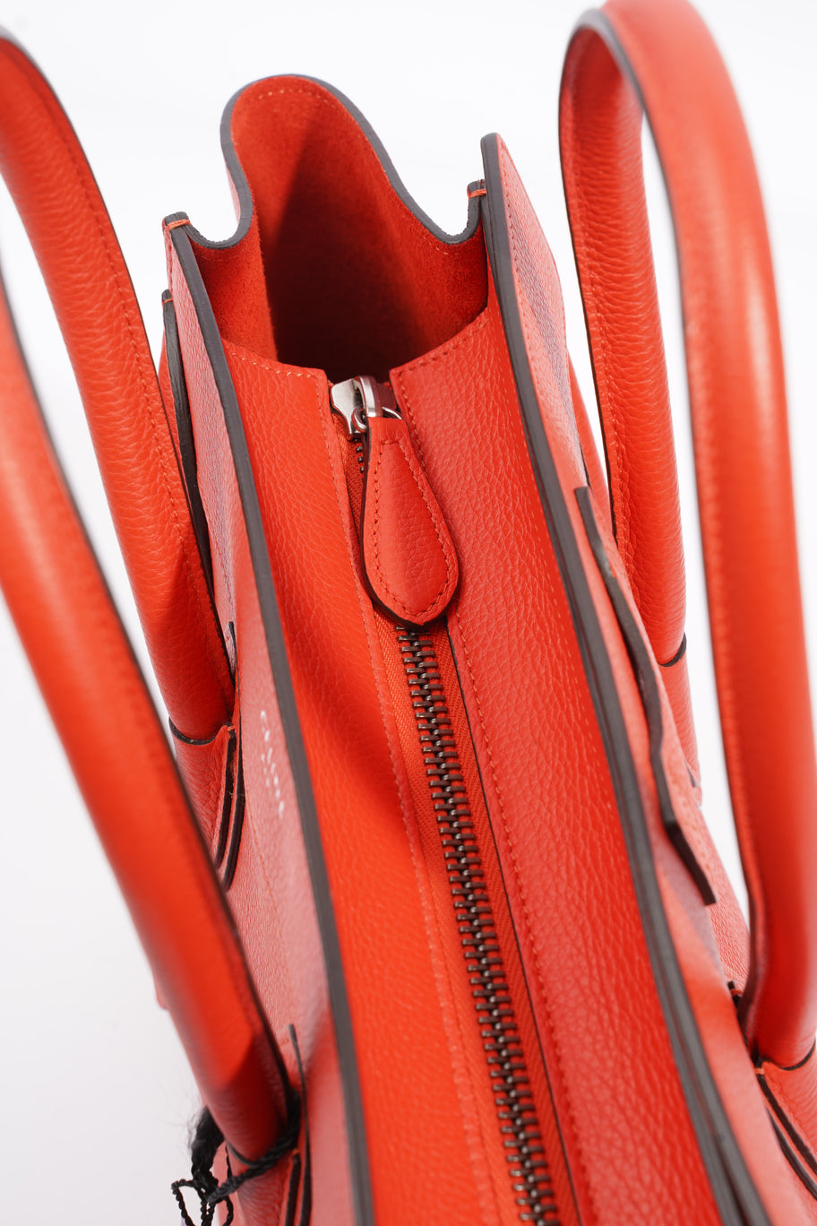 Micro Luggage Orange Calfskin Leather Image 9