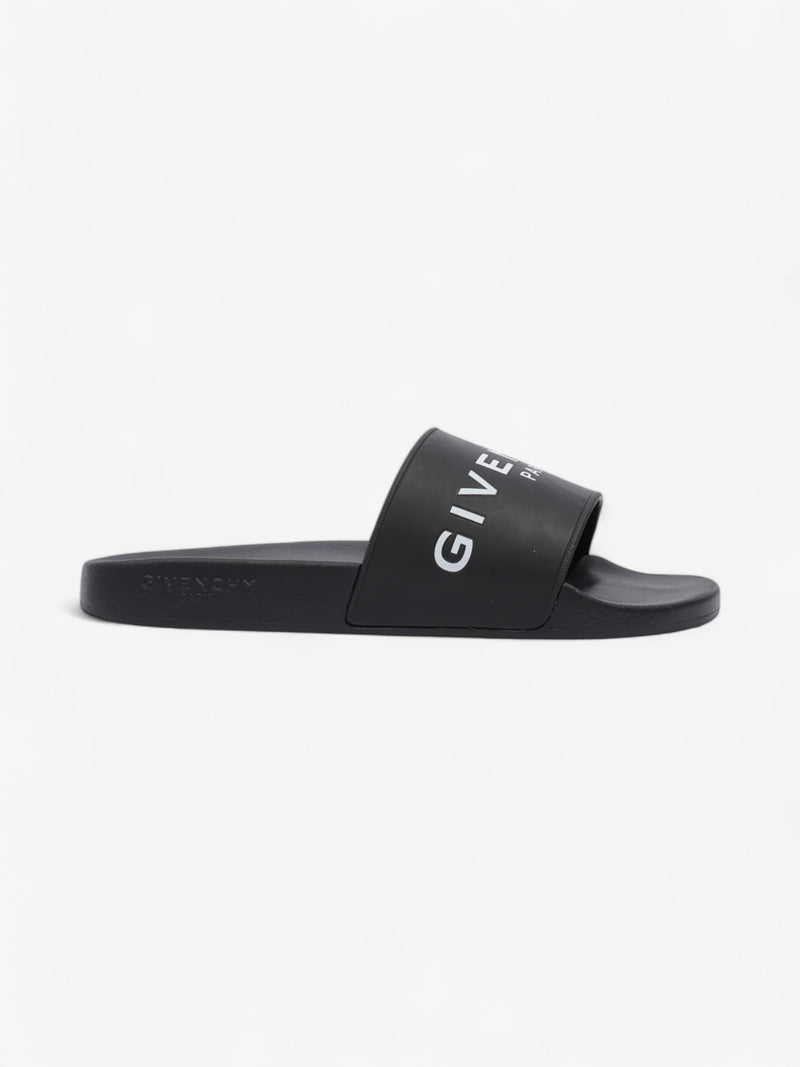  Givenchy Logo Slides Black / White Rubber EU 42 UK 8