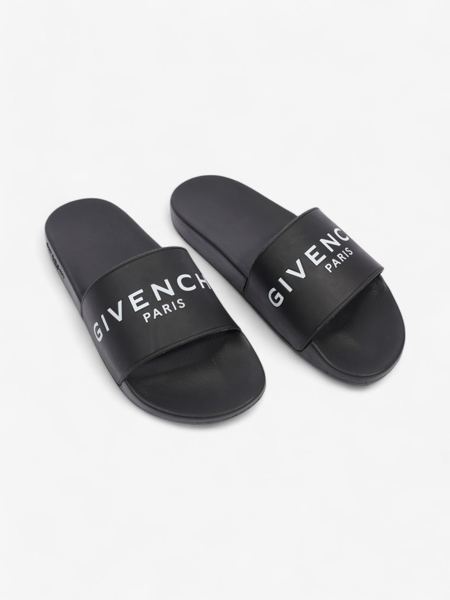 Givenchy Logo Slides Black / White Rubber EU 42 UK 8 Image 8