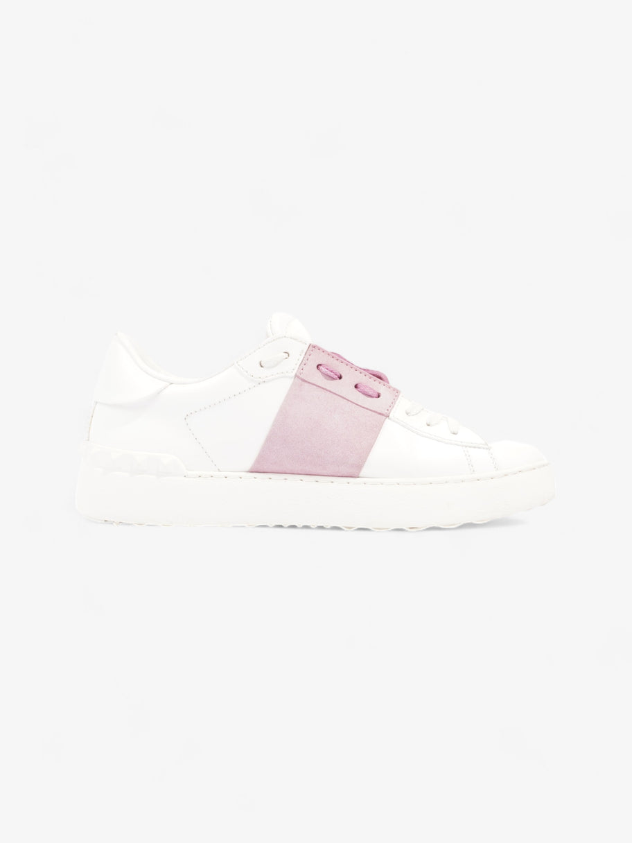 Valentino Stars Embroidered Open Sneaker White / Pink Leather EU 37 UK 4 Image 4