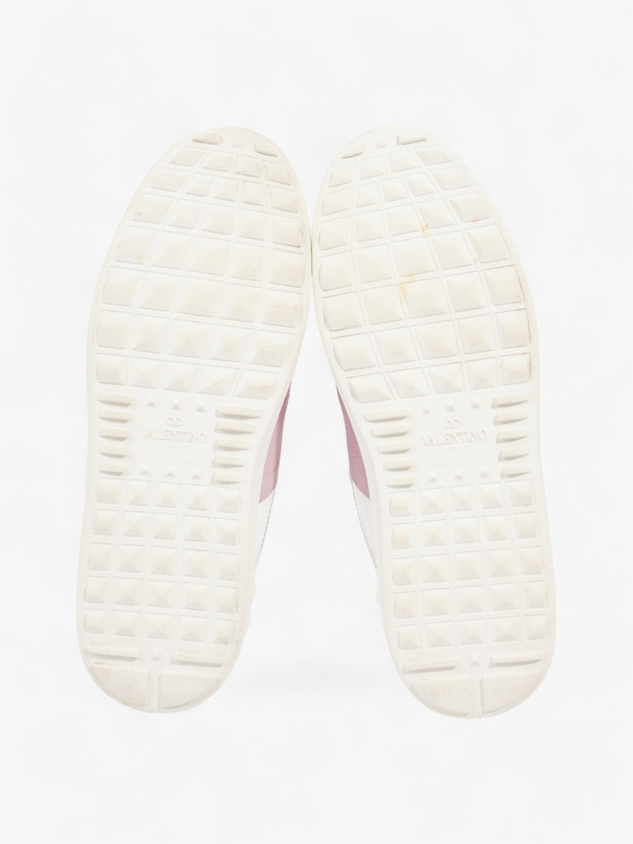 Valentino Stars Embroidered Open Sneaker White / Pink Leather EU 37 UK 4 Image 7