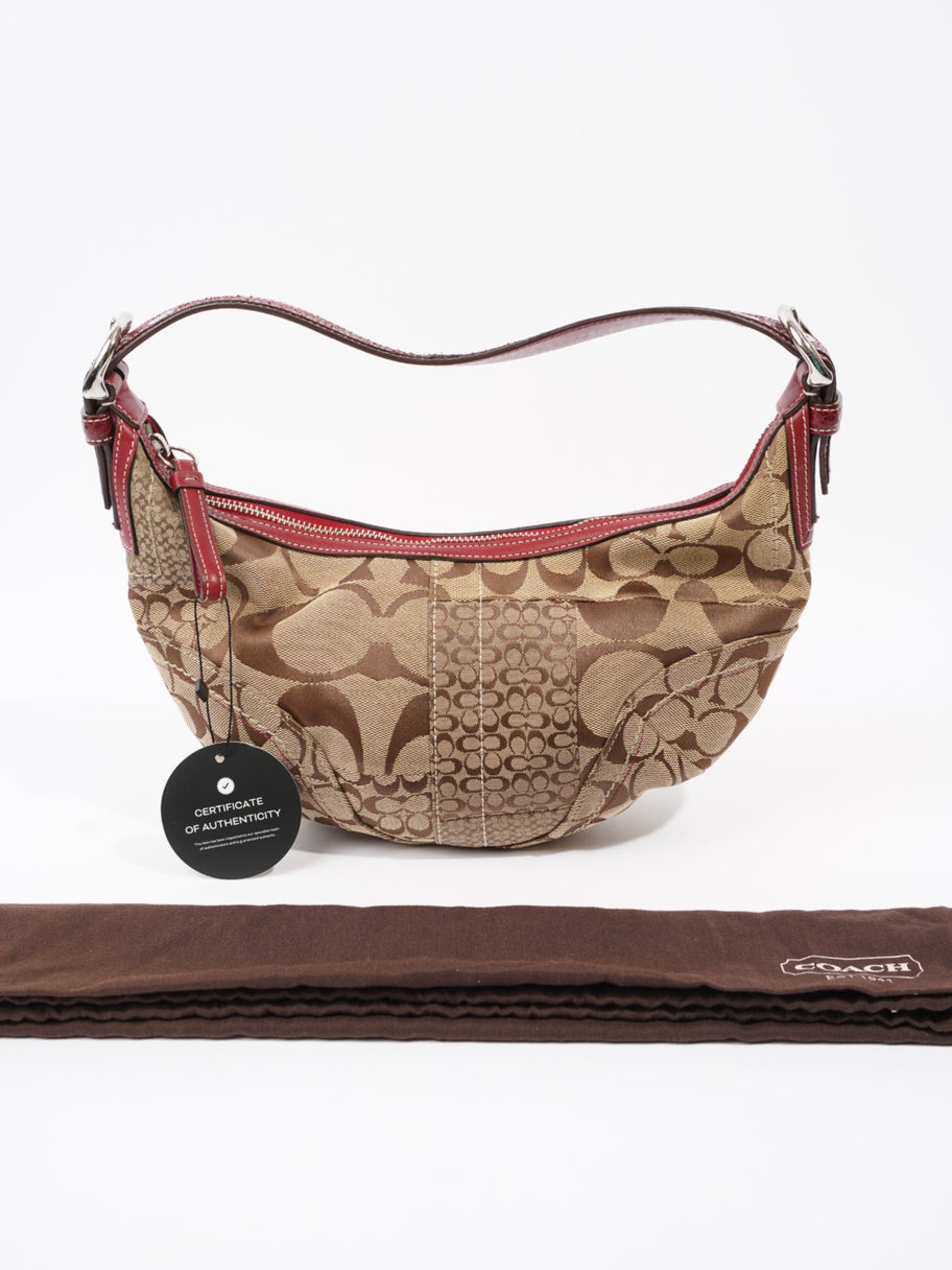 Coach Hobo Brown  / Red Canvas Image 10