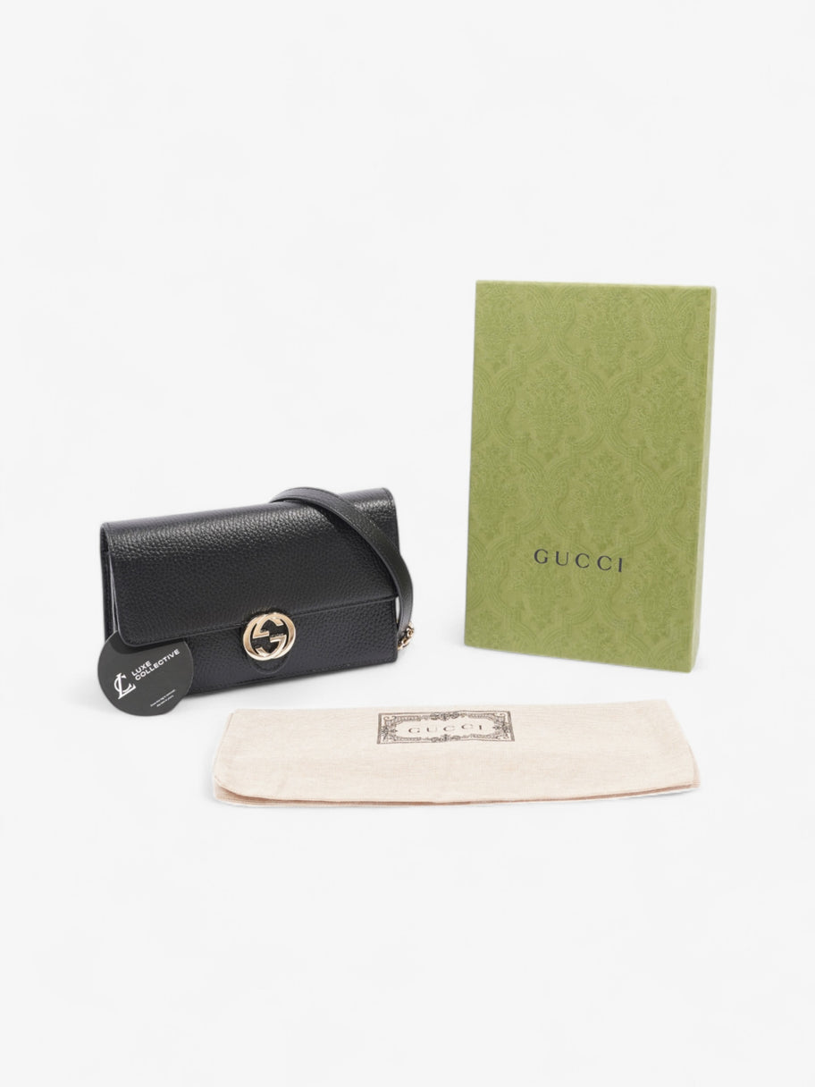 Gucci Interlocking G Chain Wallet Black Leather Image 8