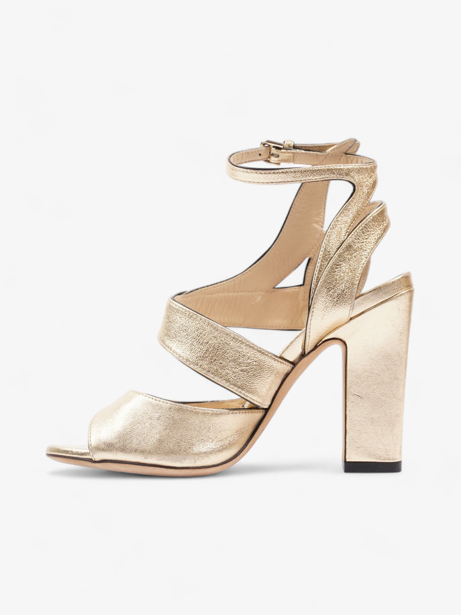 Jimmy Choo Falcon Heels 70mm Gold Nappa Leather EU 34.5 UK 1.5 Image 3