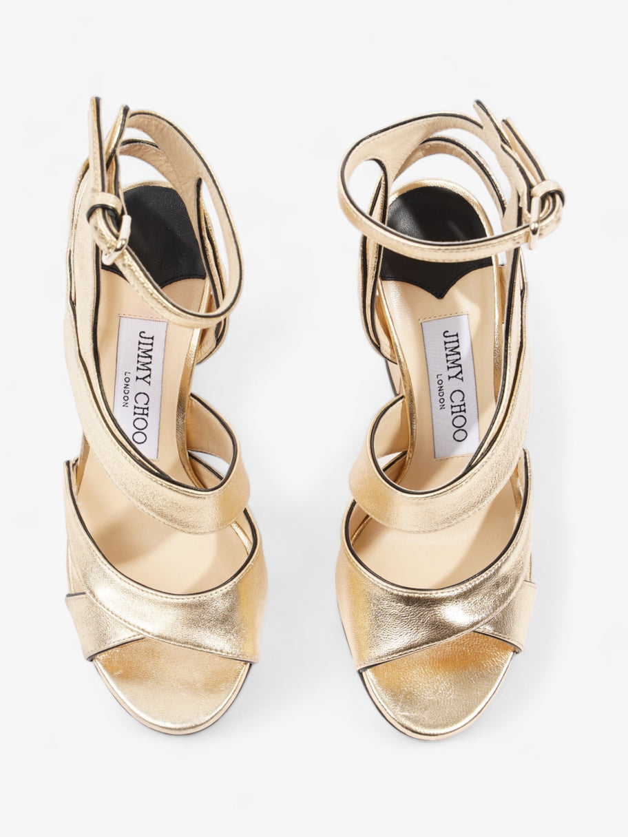 Jimmy Choo Falcon Heels 70mm Gold Nappa Leather EU 34.5 UK 1.5 Image 8