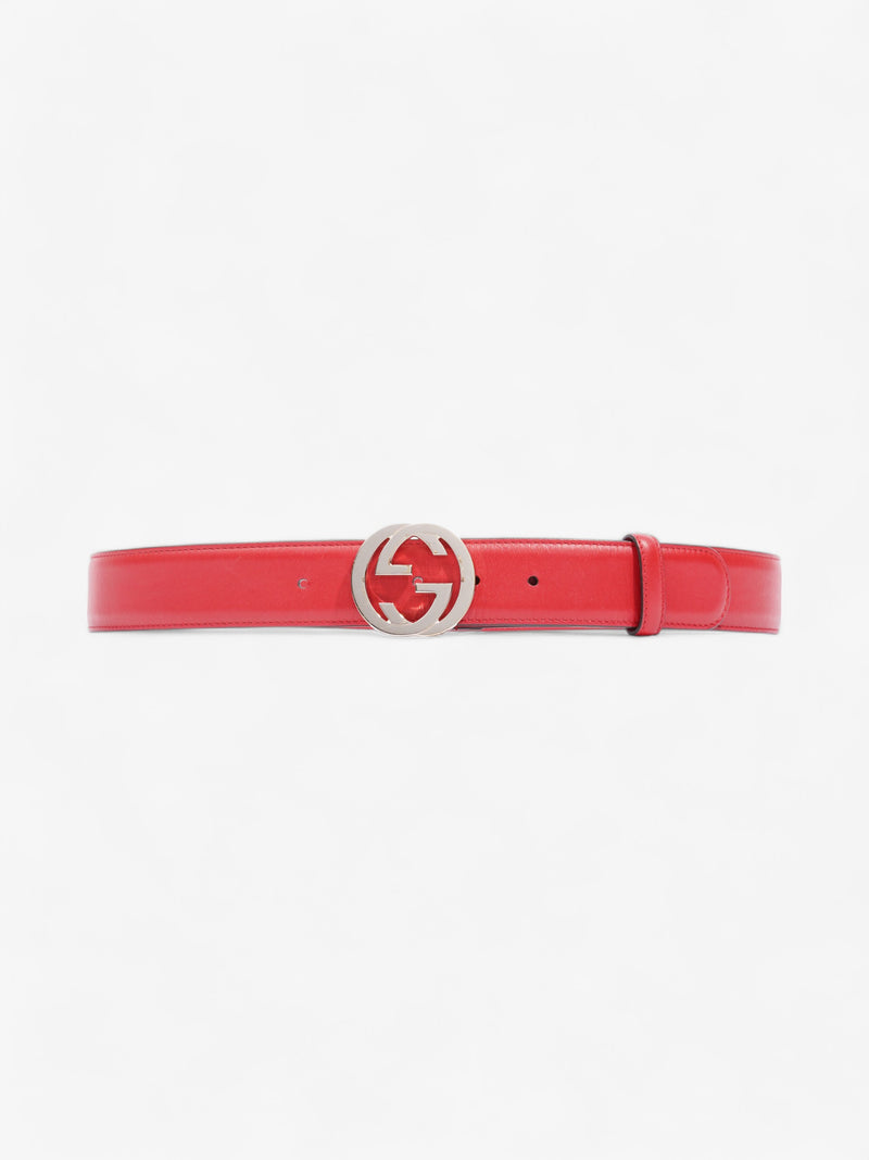  Gucci Interlocking G Belt Red Leather 90cm 36