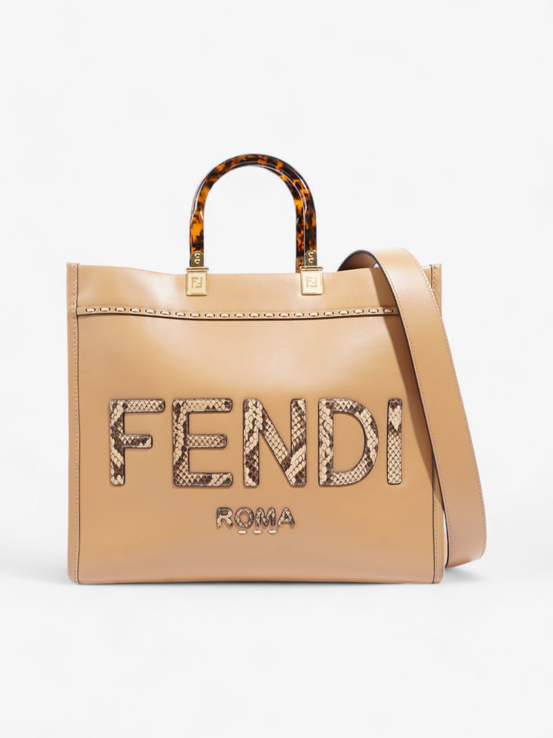  Fendi Sunshine  Brown Leather Medium