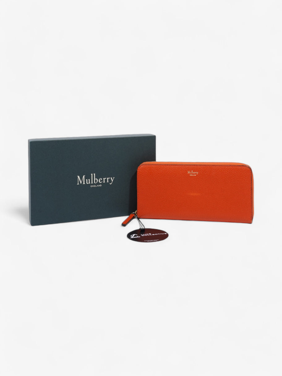 Mulberry Zip Around Wallet Orange Grained Leather Image 8