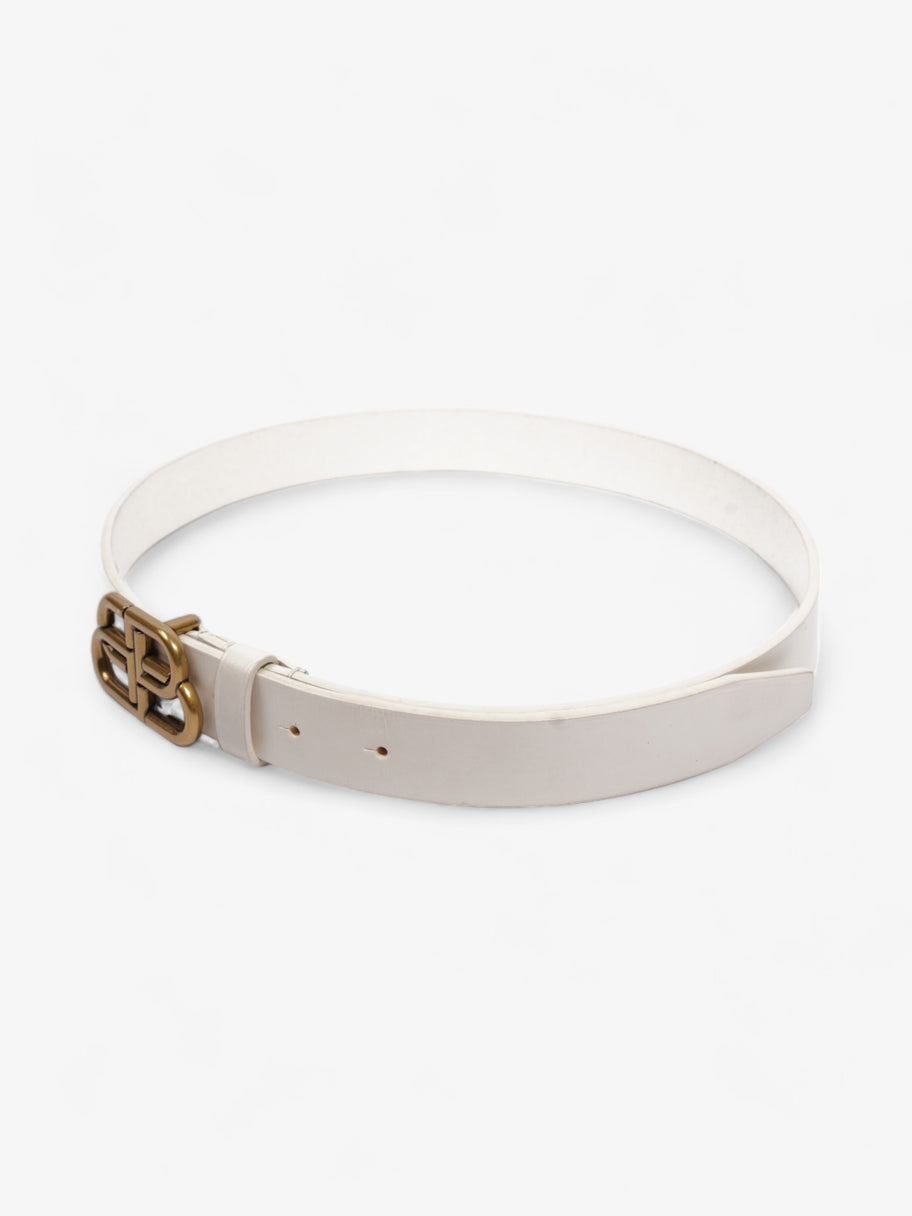 Balenciaga BB Thin Belt White Calfskin Leather 75cm / UK 8 Image 3