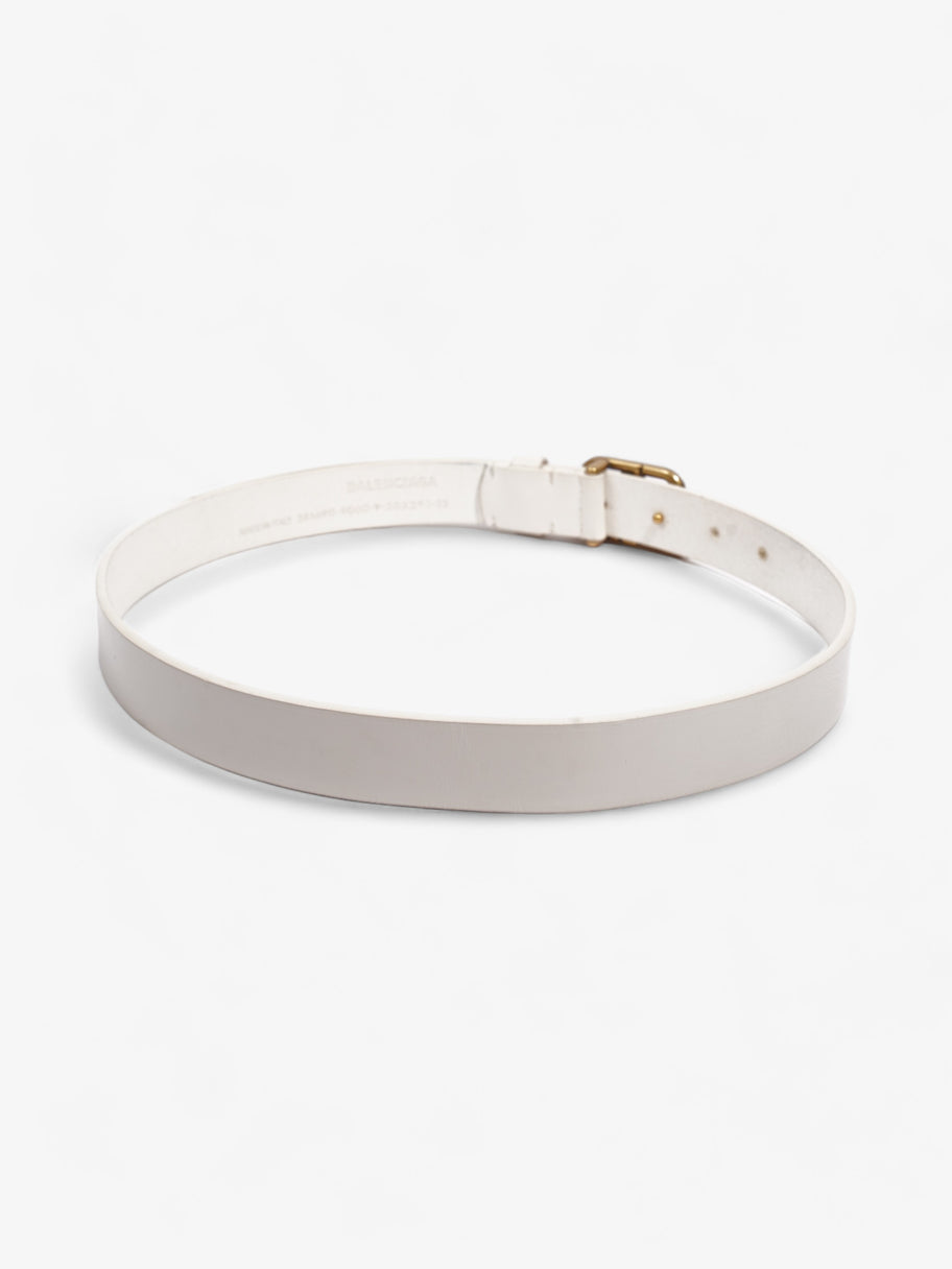 Balenciaga BB Thin Belt White Calfskin Leather 75cm / UK 8 Image 4