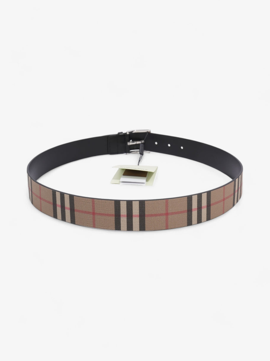 Burberry Checkered Belt Beige Checkered / Black Leather 90cm 36