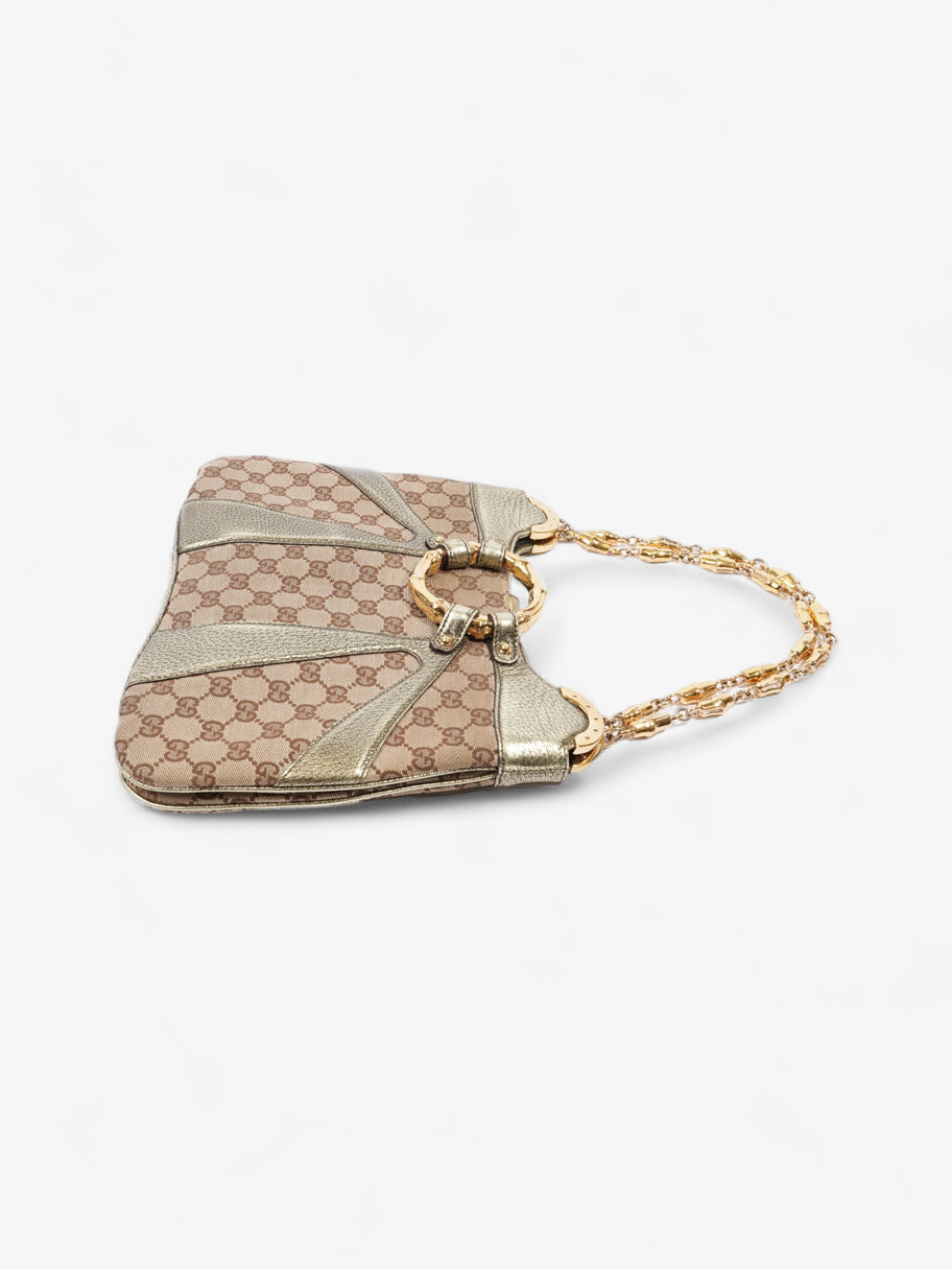 Gucci x Tom Ford Bamboo Chain Shoulder Bag GG Supreme / Metallic Canvas Image 3