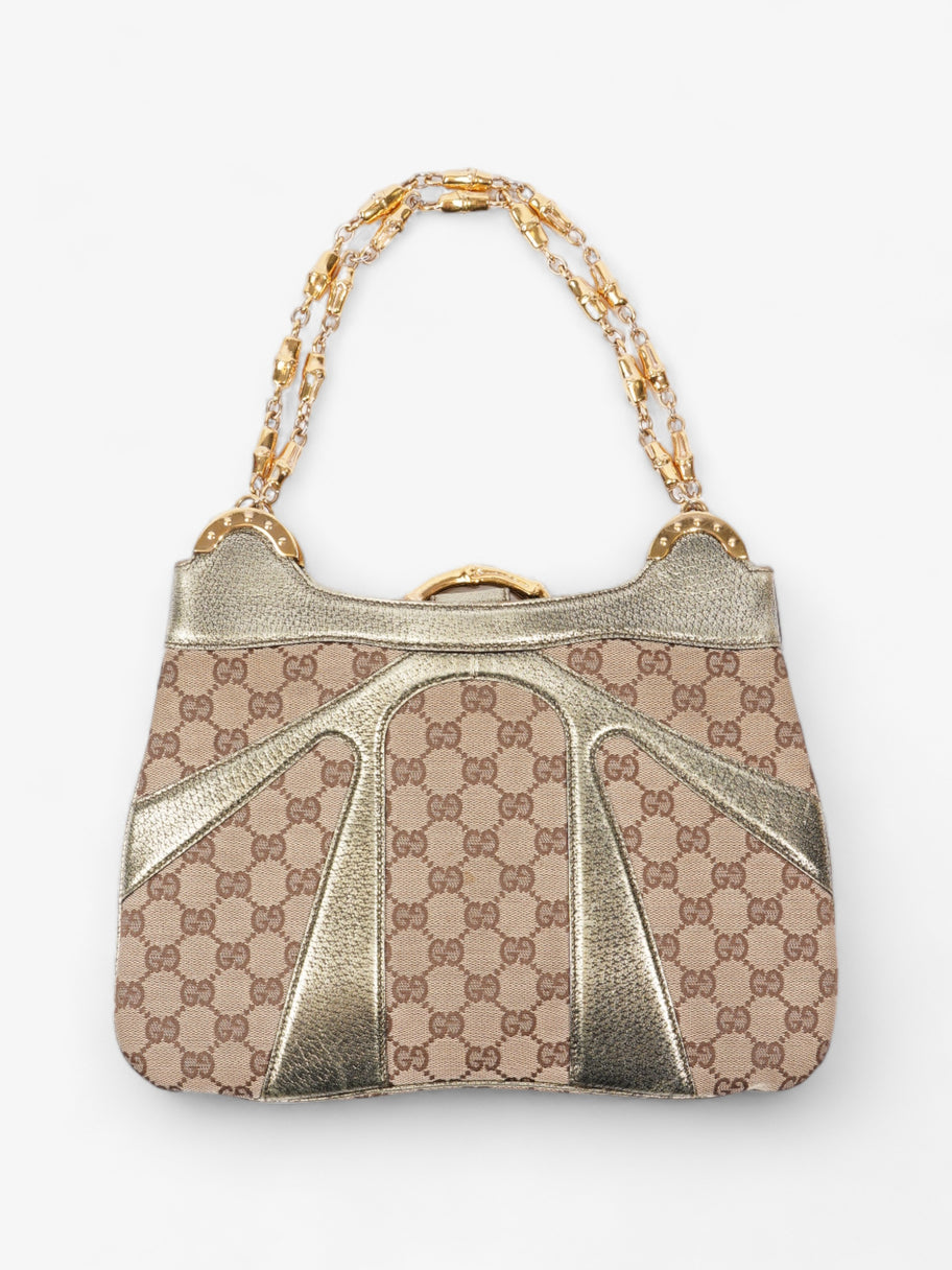 Gucci x Tom Ford Bamboo Chain Shoulder Bag GG Supreme / Metallic Canvas Image 4