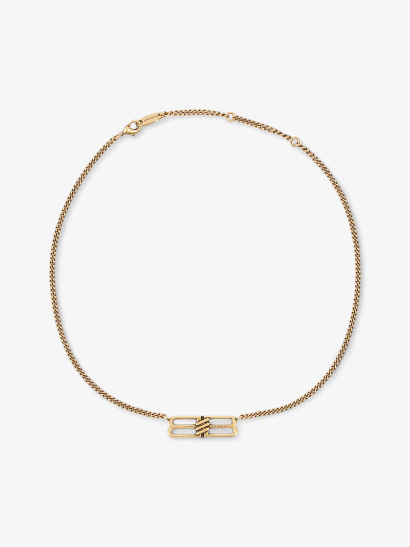  Balenciaga BB Icon Necklace Gold Brass