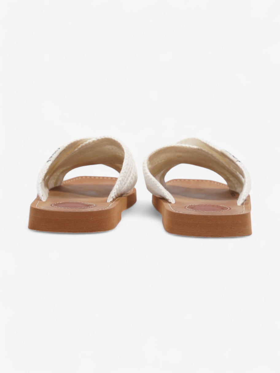 Chloe Woody Sandals White  Fabric EU 38 UK 5 Image 6