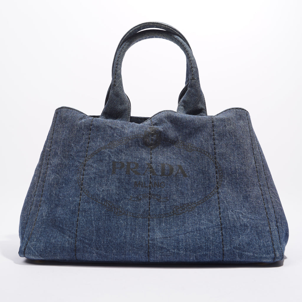 Prada canapa denim online bag