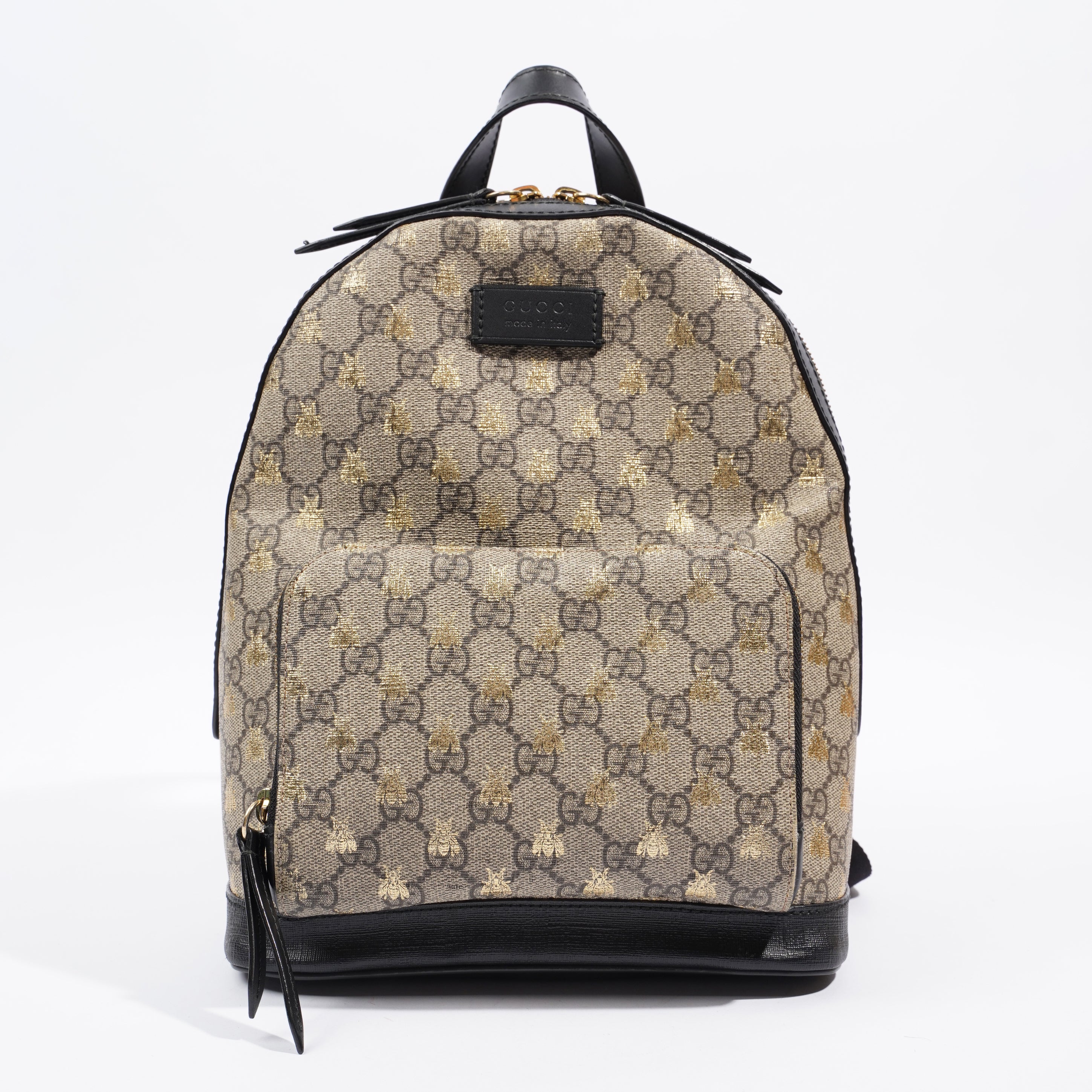 Black gucci sales backpack with bee