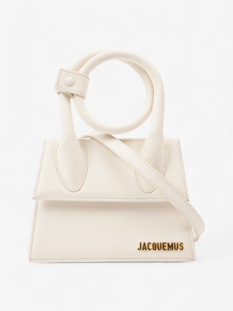  Jacquemus Le Chiquito Noeud Cream Leather