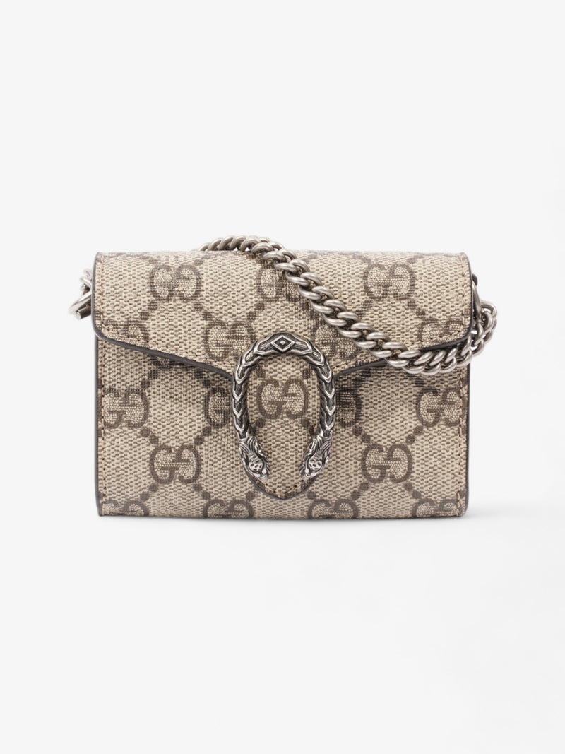  Gucci Dionysus GG Wallet With Web Strap Beige And Ebony GG Supreme / Navy / Red Coated Canvas
