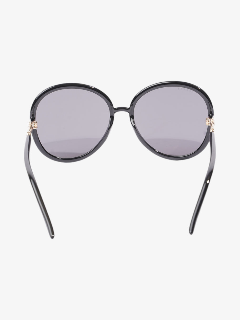 Gucci Horsebit Oversized Sunglasses Black / Gold Acetate 140mm Image 3