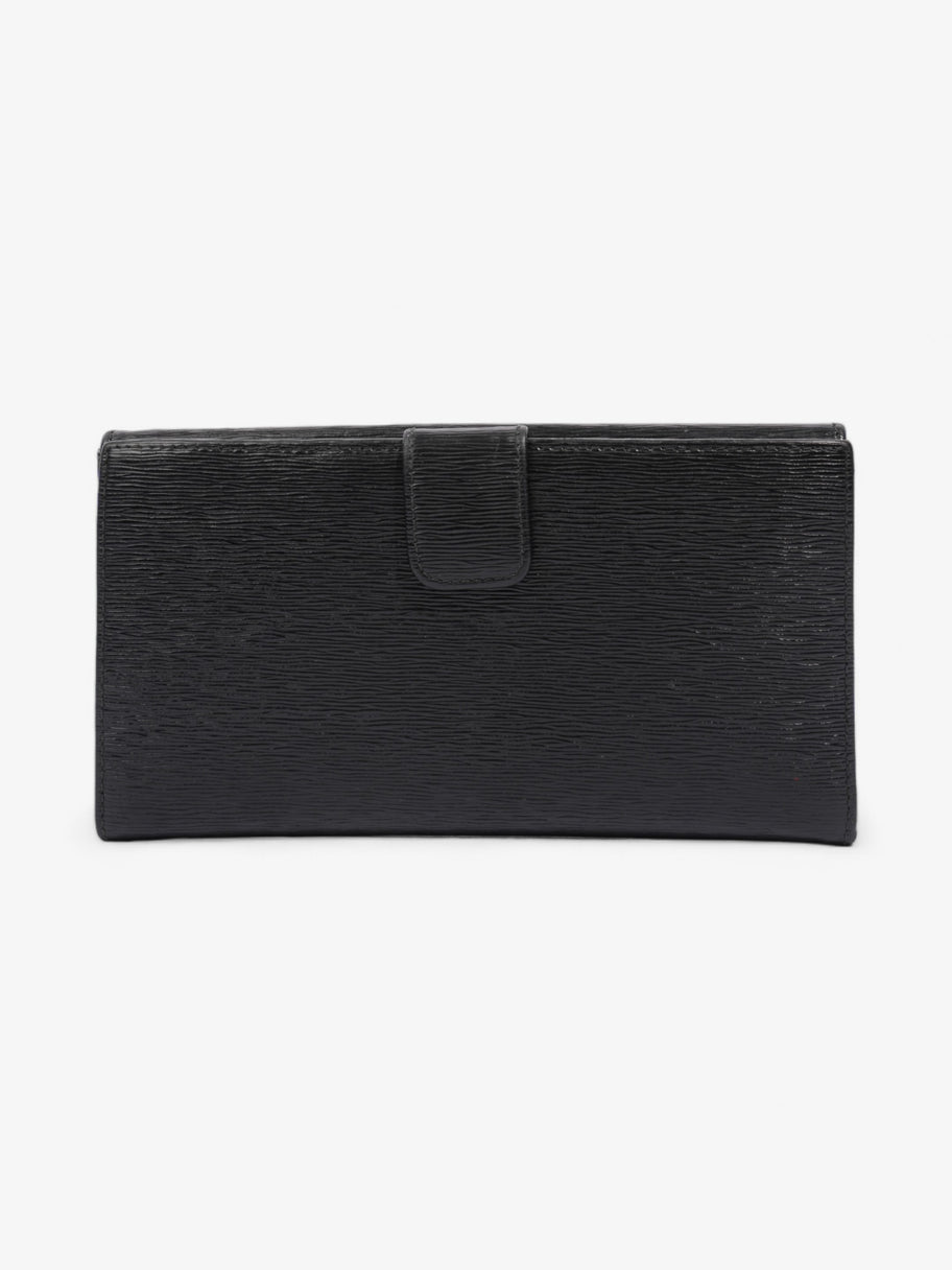 Prada Continental Flap Wallet Black Leather Image 2